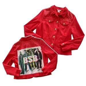 Via Penny Lane Reworked | Backstreet Boys Y2K Graphic Red Star Studded Jacket 8P